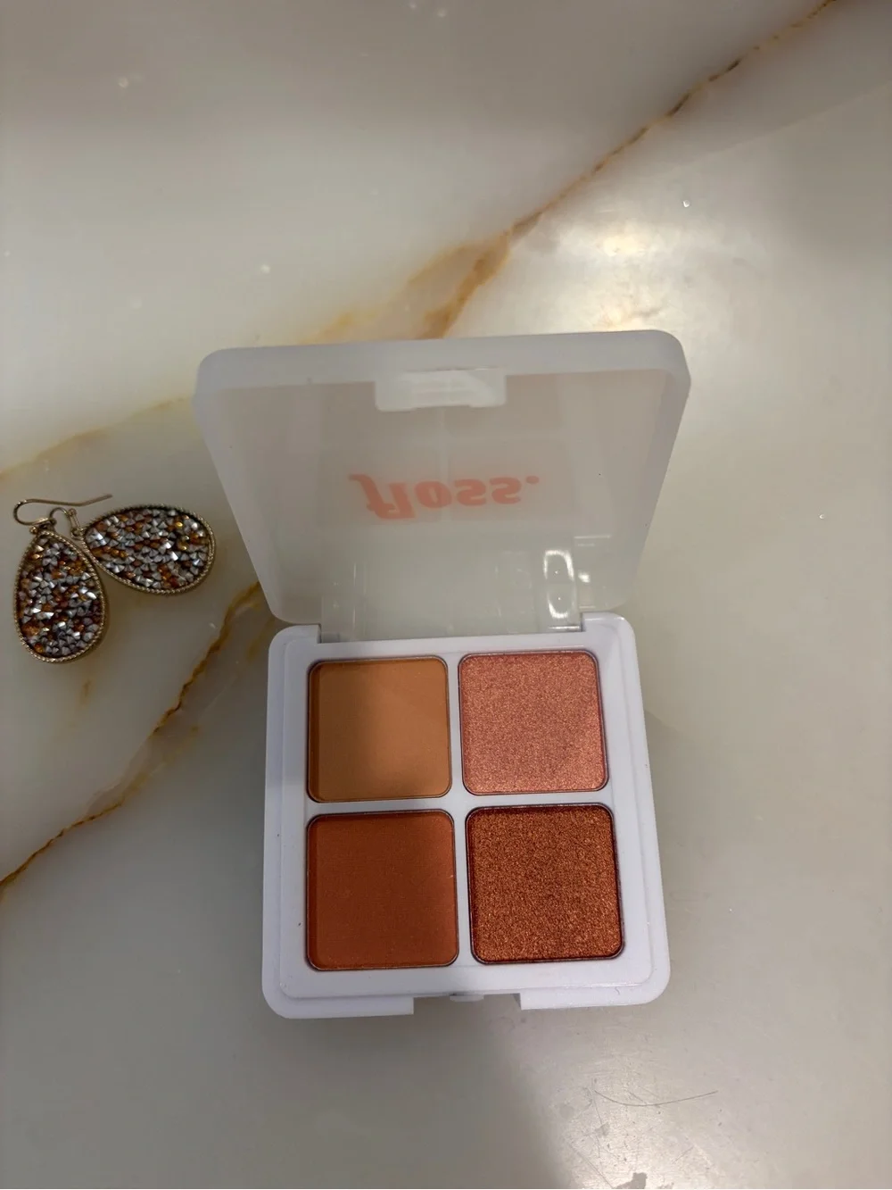 Warm Copper 4-Color Eyeshadow Palette - Peachy Orange & Bronze